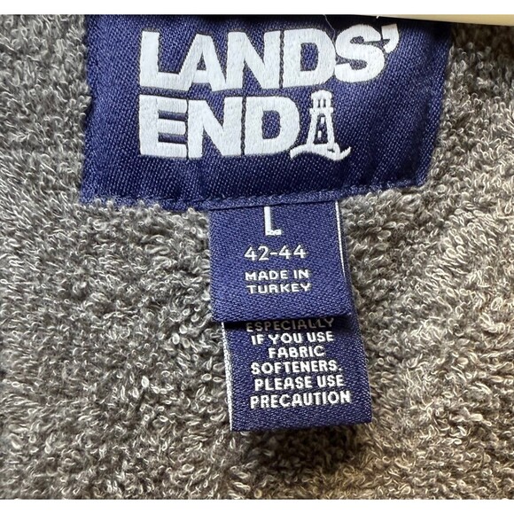 Lands' End Men's Calf Length Turkish Terry Robe Large - Picture 3 of 8
